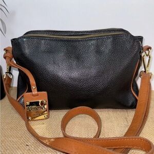 2 Valentina Black and Brown Tupe and brown Crossbody Bag two purses